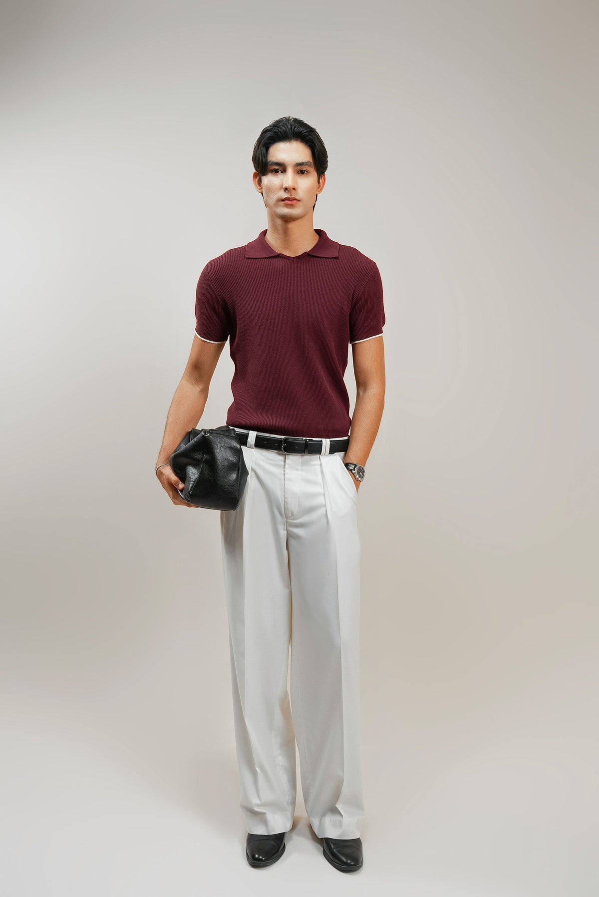 THE SAVILE PLEATED PANT - Cream