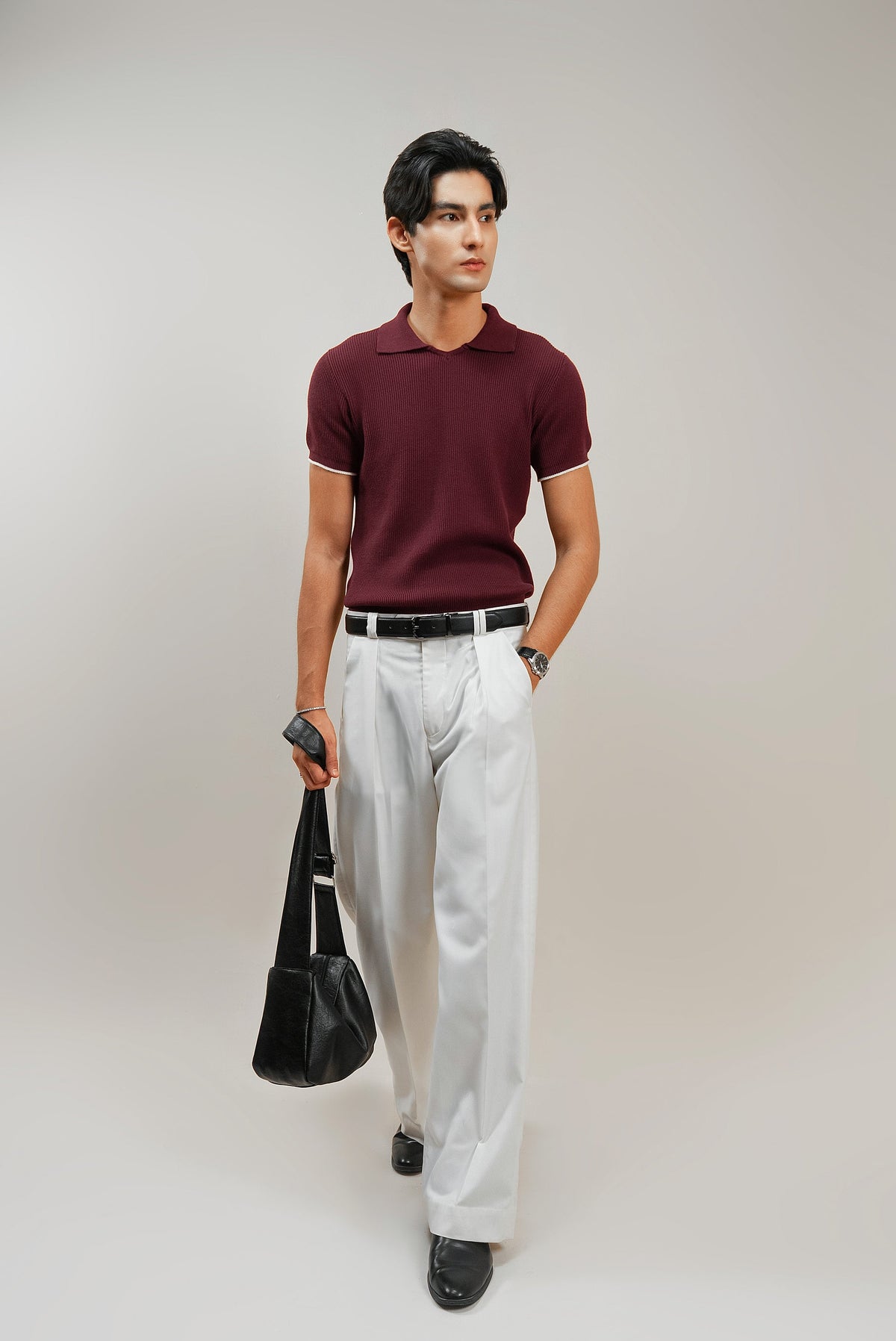 THE SAVILE PLEATED PANT - Cream