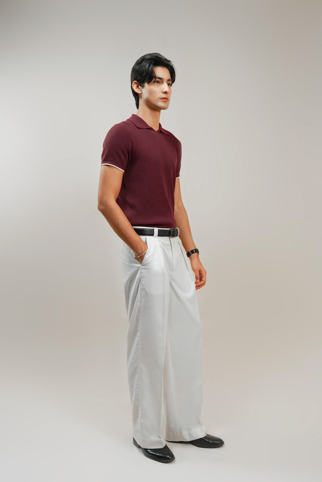 THE SAVILE PLEATED PANT - Cream