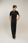 THE SAVILE PLEATED PANT - Black
