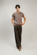 THE SAVILE PLEATED PANT - Brown