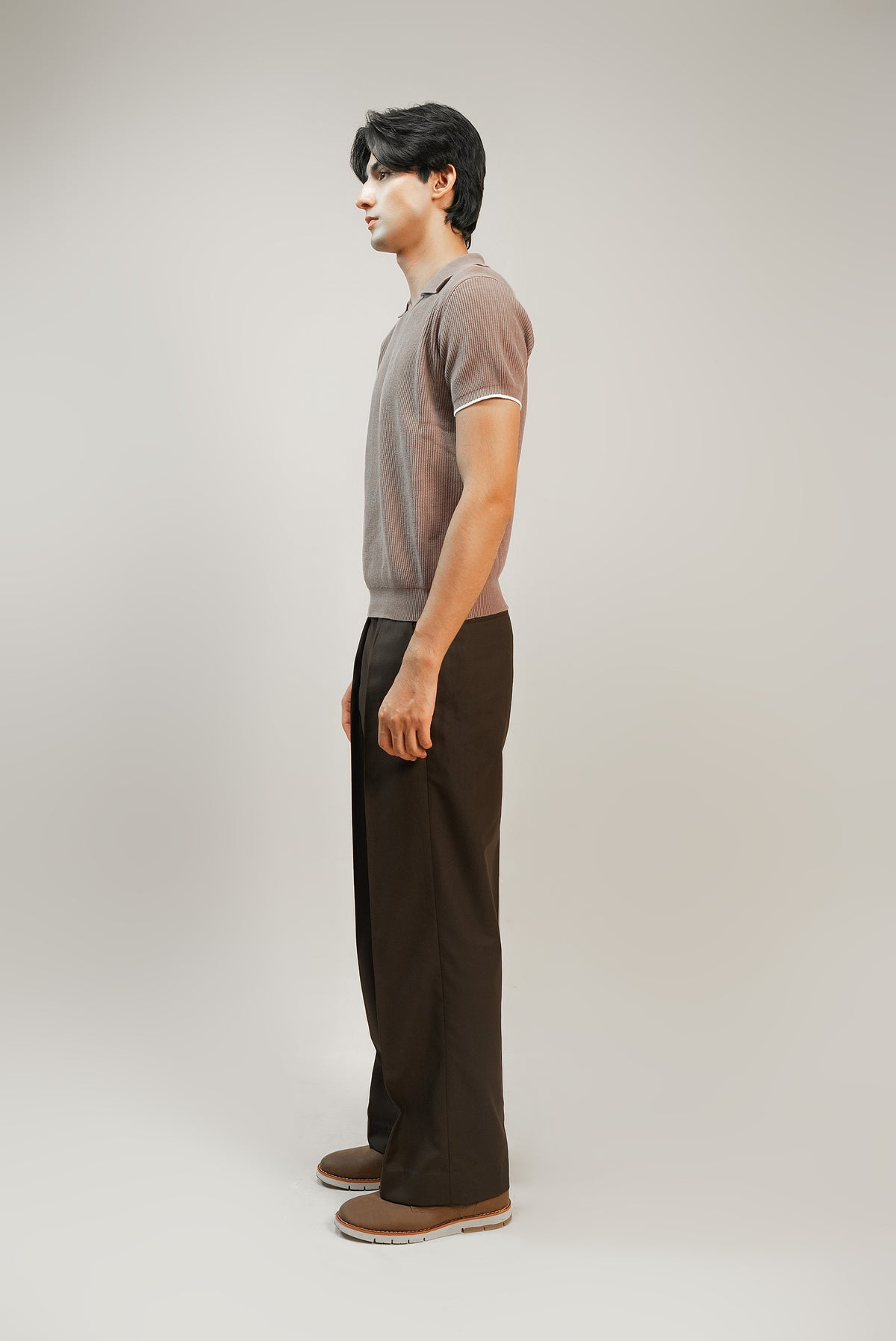 THE SAVILE PLEATED PANT - Brown