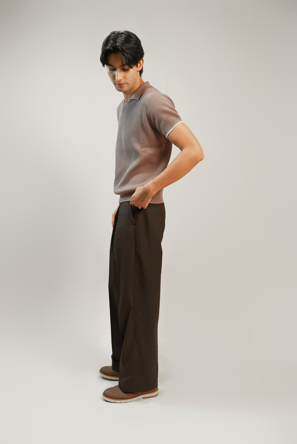 THE SAVILE PLEATED PANT - Brown