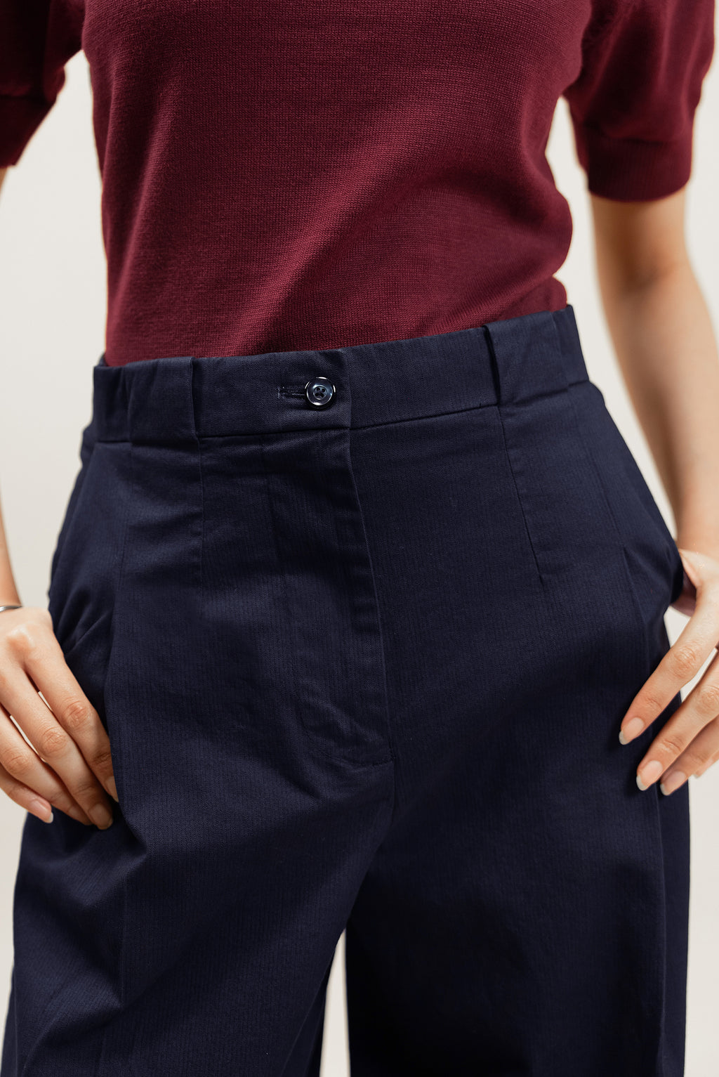 L’ÉLIANE 40’S TAILORED PANT - Garment Dyed Midnight Blue