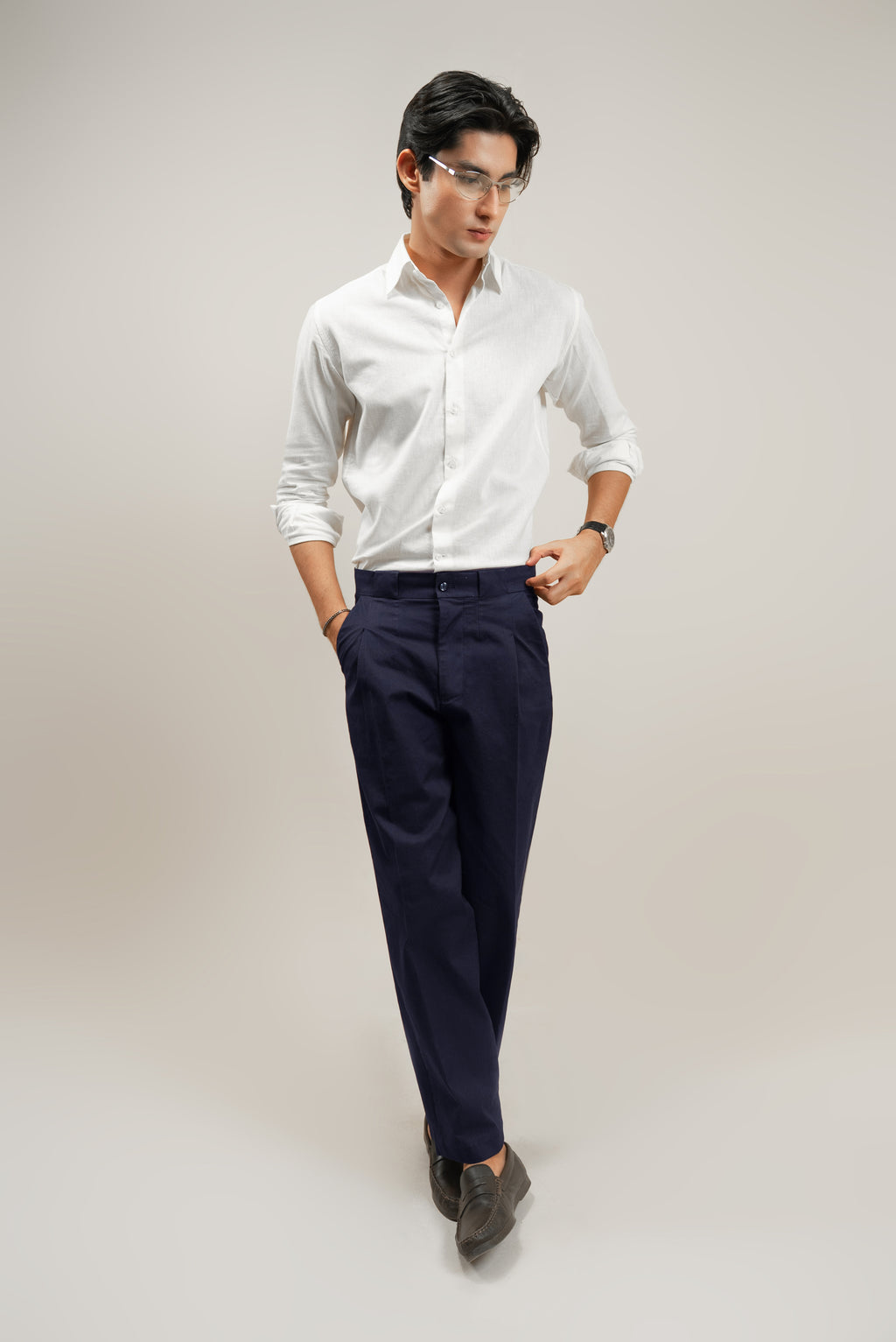 L’ARCHÈRE 40’S TAILORED PANT - Garment Dyed Midnight Blue