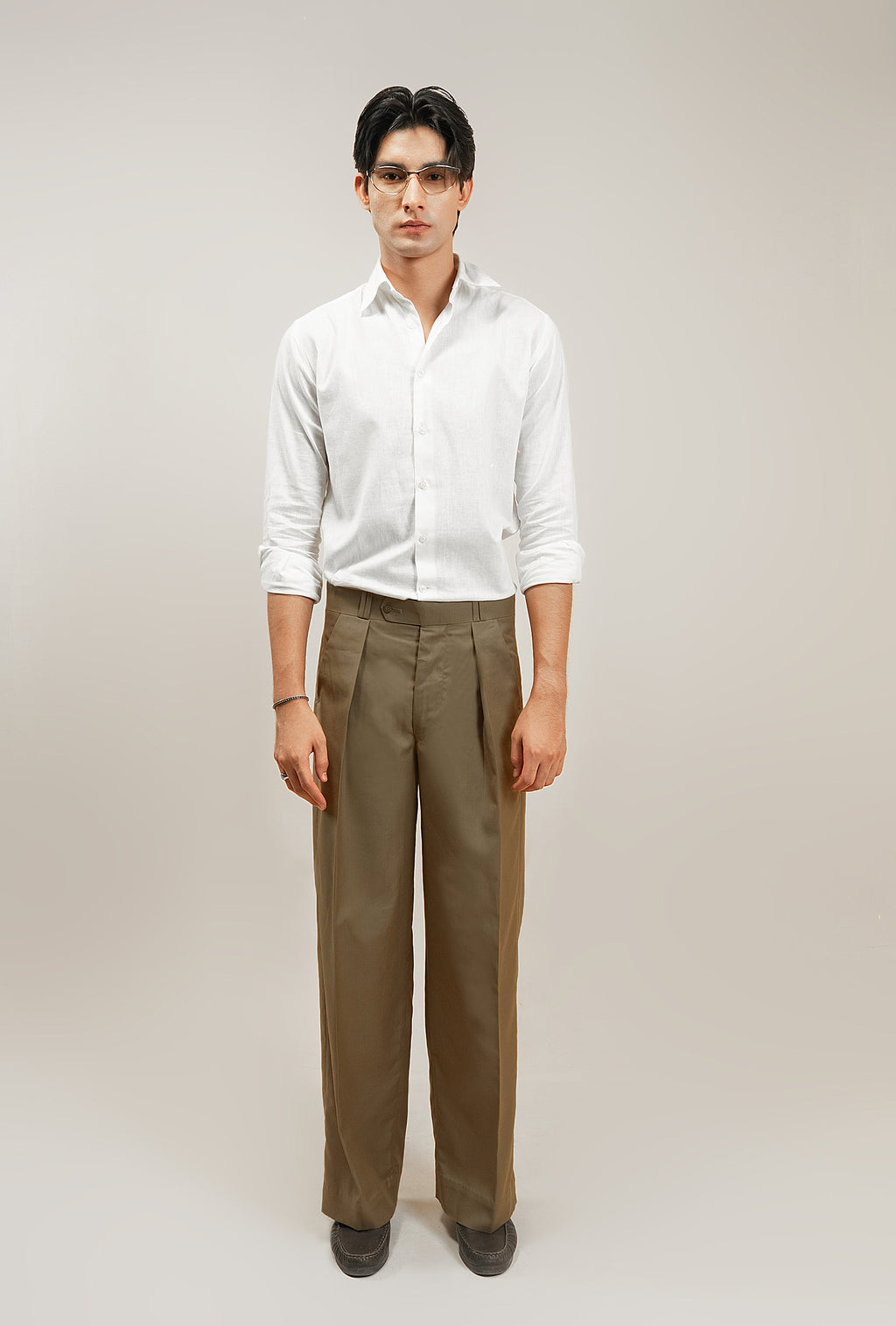 THE SAVILE PLEATED PANT - Khaki