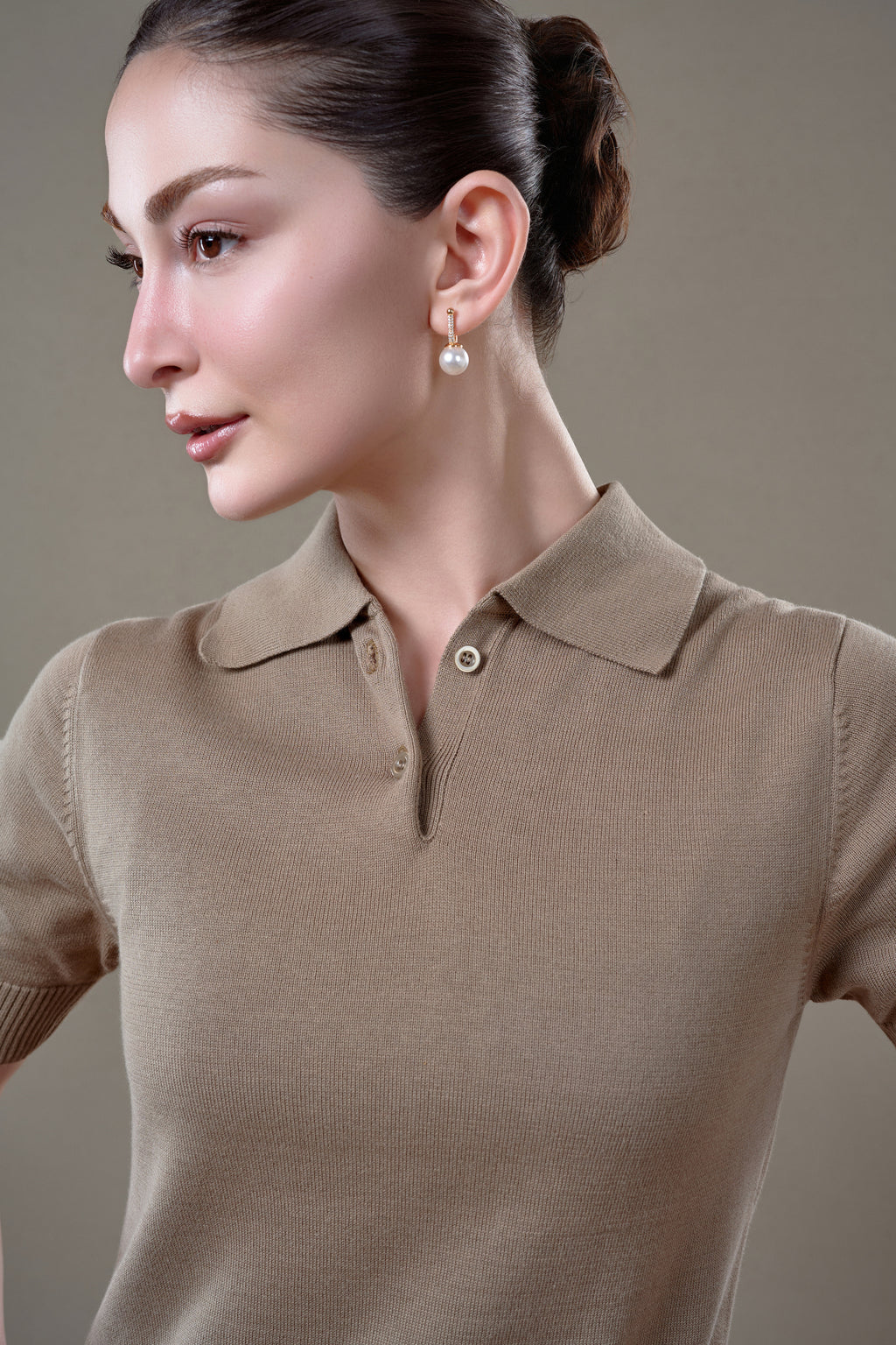THE GUINEVÈRE POLO - Pale Khaki