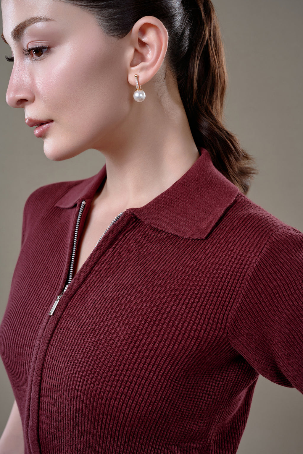 THE BELLAGIO ZIPPÉ CARDIGAN - Chocolate Truffle