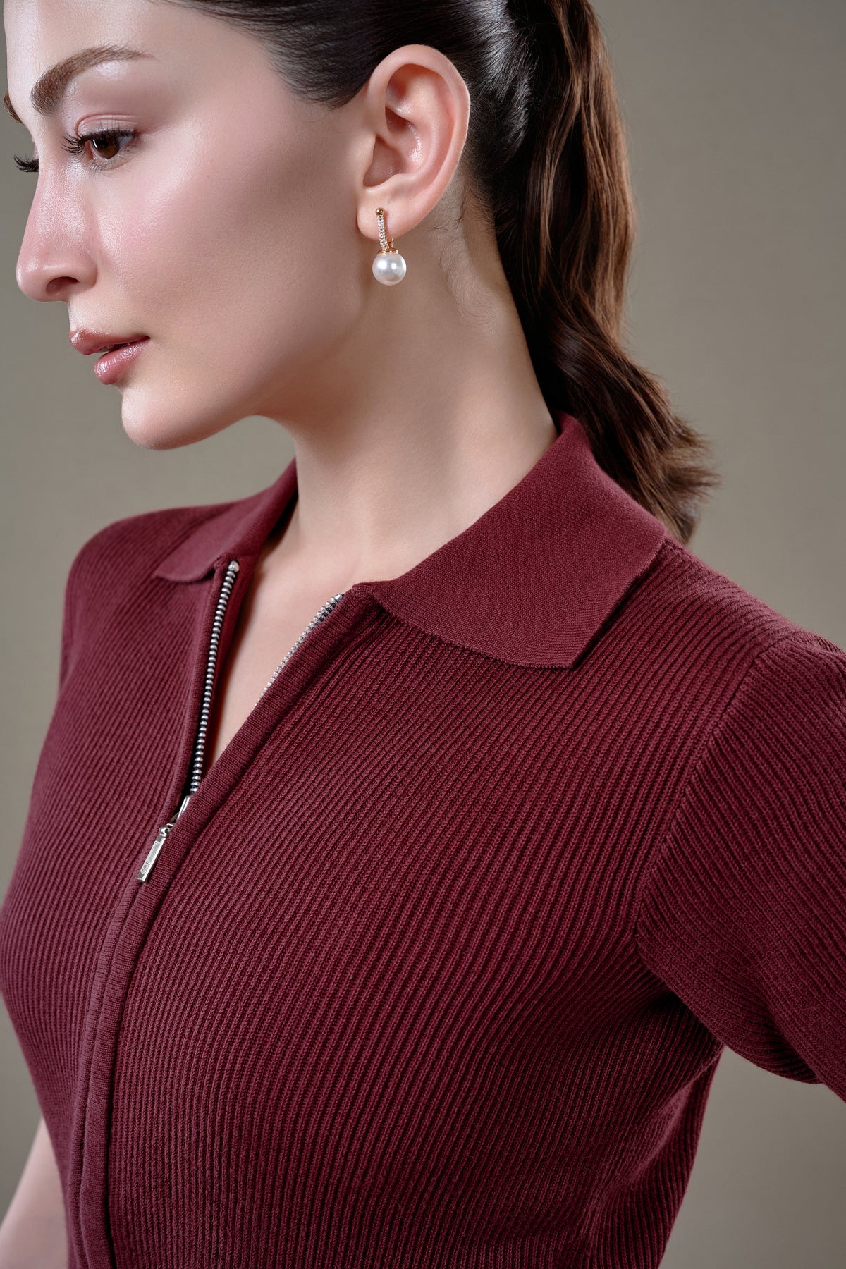 THE BELLAGIO ZIPPÉ CARDIGAN - Chocolate Truffle