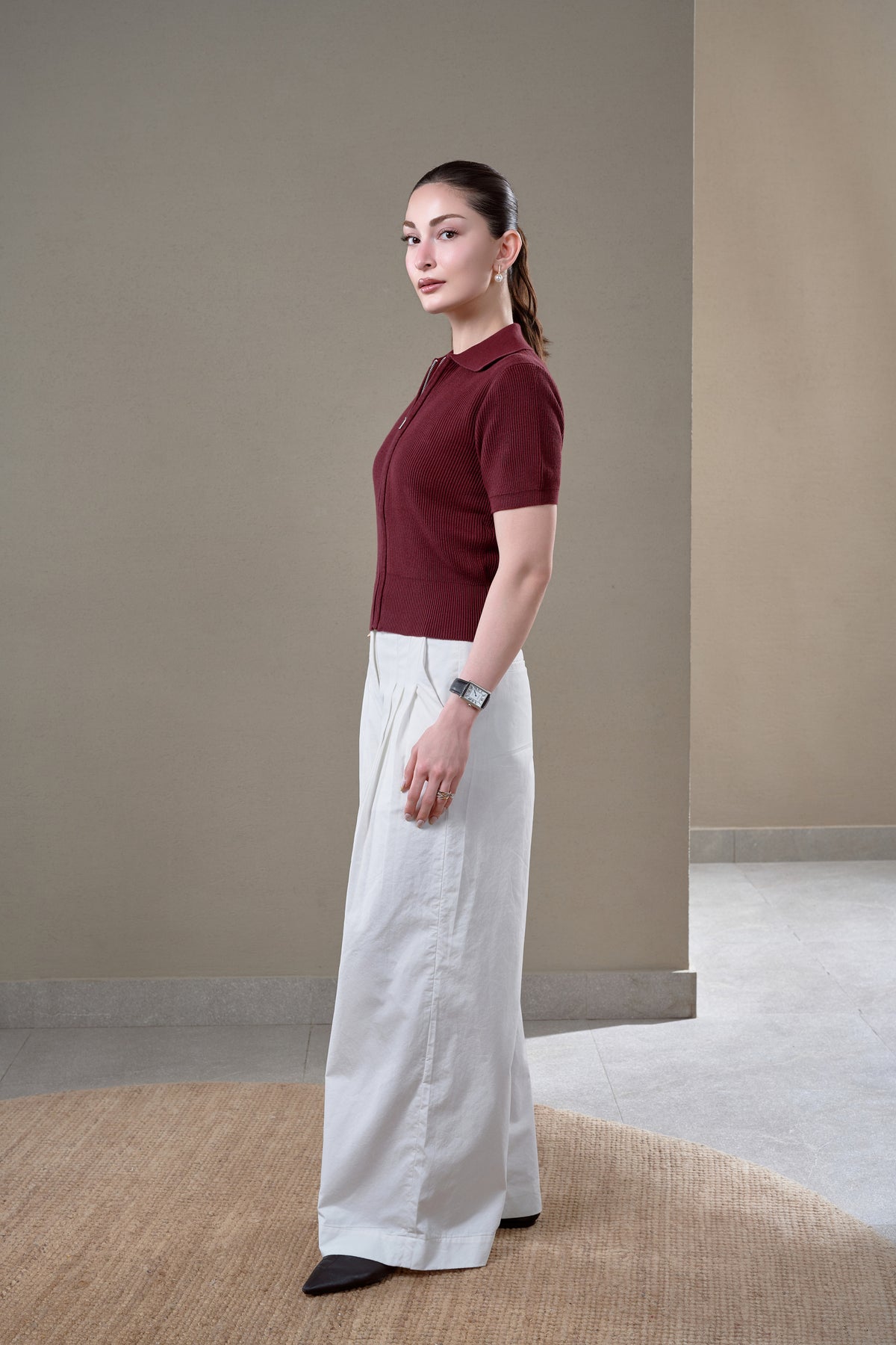 L’ALOUETTE TRIPLE PLEAT TROUSER - White